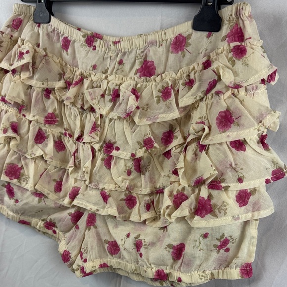 Free People Ruffle Up Bloomer Mid Rise Floral Print Shorts Size M - New - Picture 8 of 10